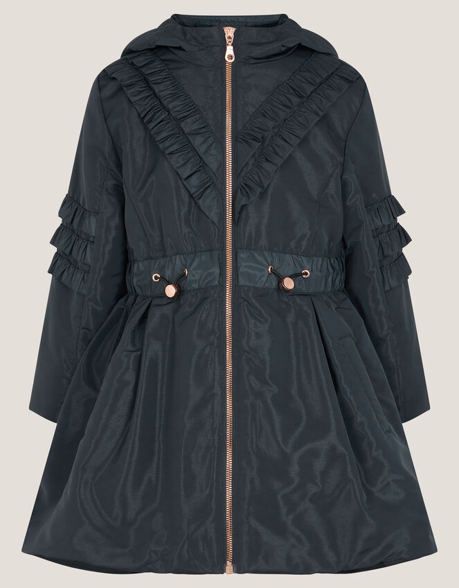 Lightweight Frill Raincoat, Blue (NAVY), large