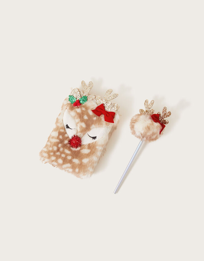 Christmas Wishlist Reindeer Notebook and Pen, , large