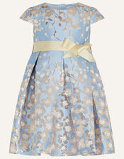 Baby Petal Jacquard Dress, Blue (BLUE), large