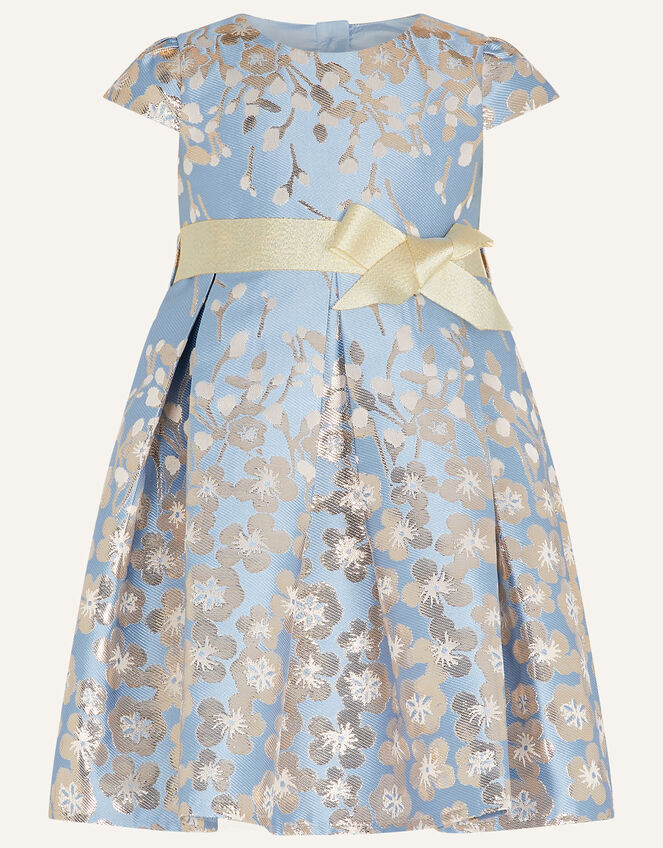 Baby Petal Jacquard Dress, Blue (BLUE), large