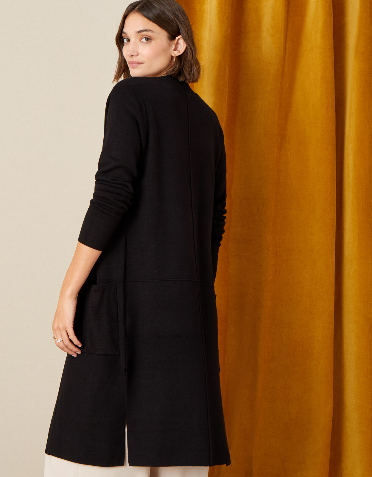Womens black coatigan sales