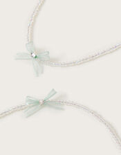 Beaded Bow Necklace and Bracelet Set, , large