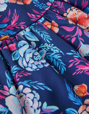 Floral Tiered Dress, Blue (NAVY), large