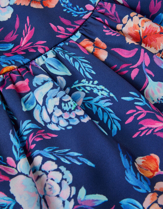 Floral Tiered Dress, Blue (NAVY), large