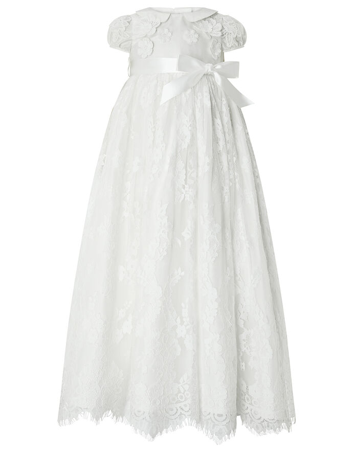 Christening Baby Girl Silk Dress With Swarovski Elements main image 0