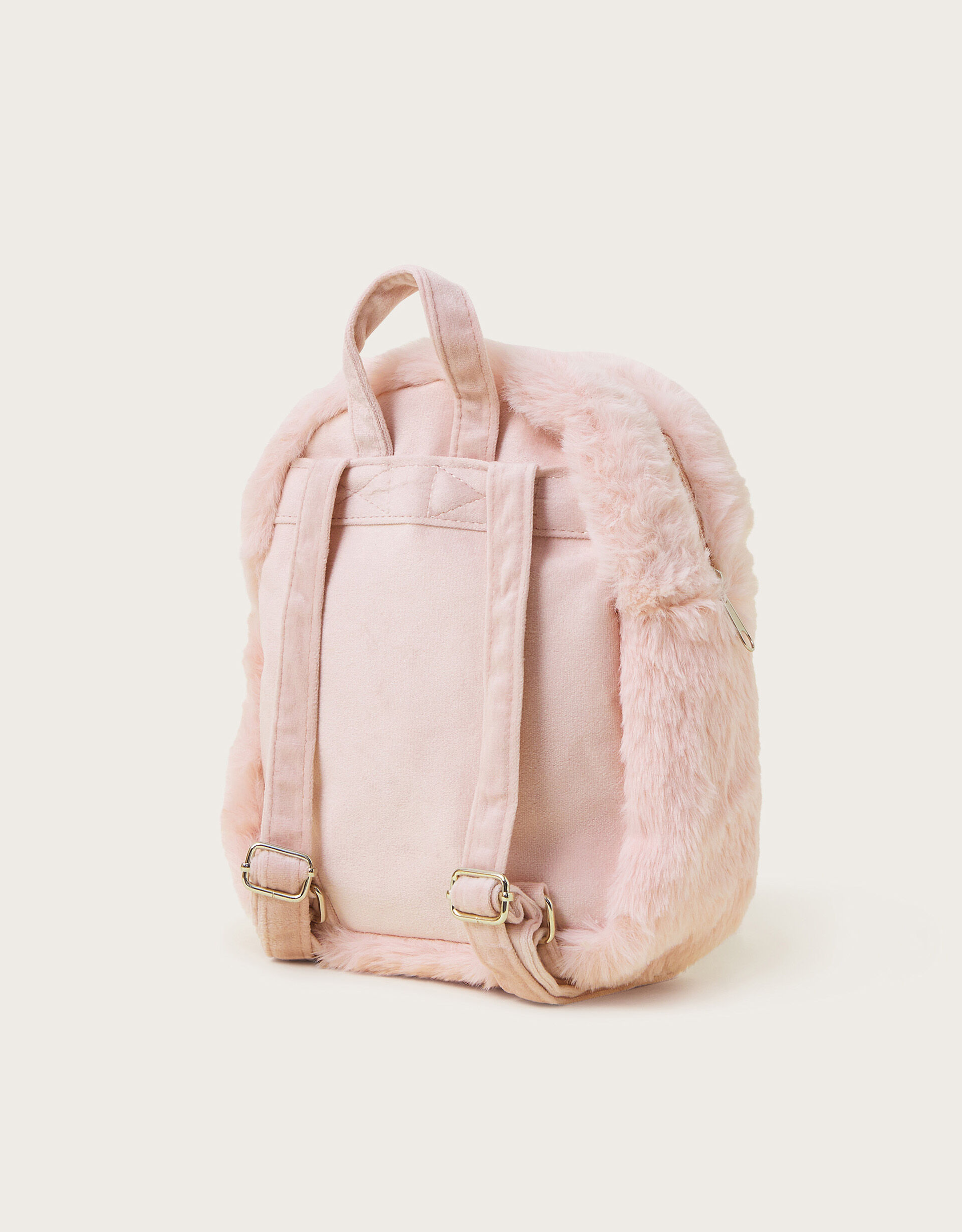 Furry pink bunny backpack shop