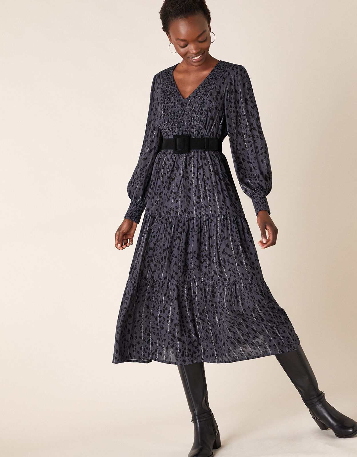 Midi day dresses outlet with sleeves
