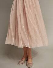 Alice Sleeveless Tulle Midi Dress, Pink (BLUSH), large