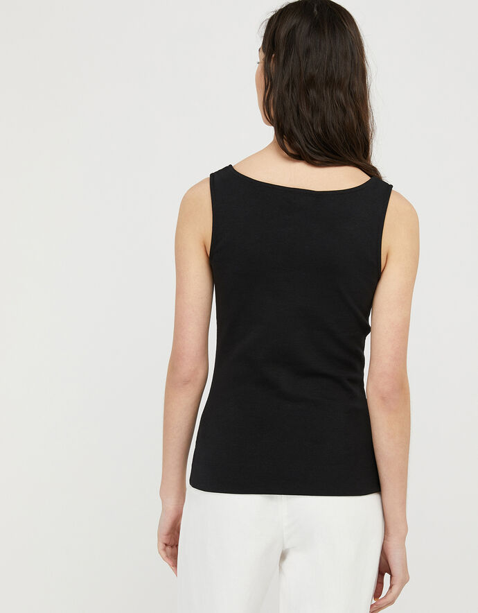 Bridey Square Neck Jersey Vest Black Vests, Camisoles And Sleeveless Tops Monsoon UK.