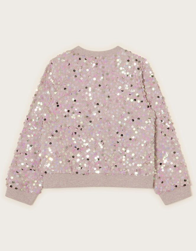 All Over Sequin Bomber Jacket, Purple (LILAC), large