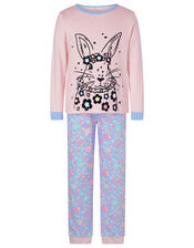 Bunny Pyjama Set in Cotton Jersey, Pink (PINK), large
