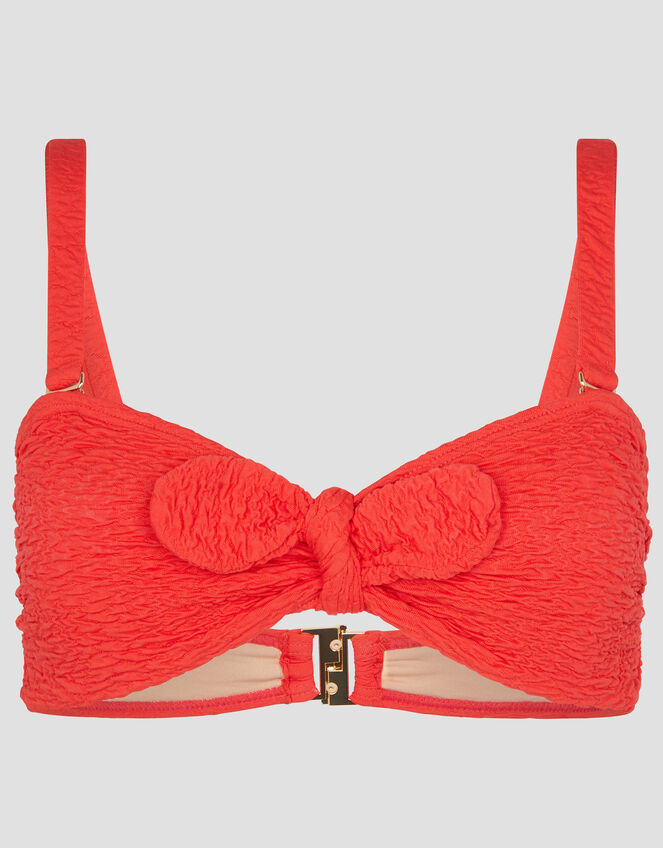 Kyla Tie Front Bandeau Bikini Top, Pink (PINK), large