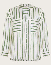 Santana Stripe Shirt, Green (GREEN), large