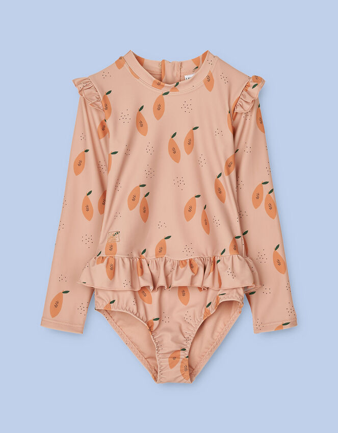 Liewood Sille Print Swim Jumpsuit, Orange (CORAL), large