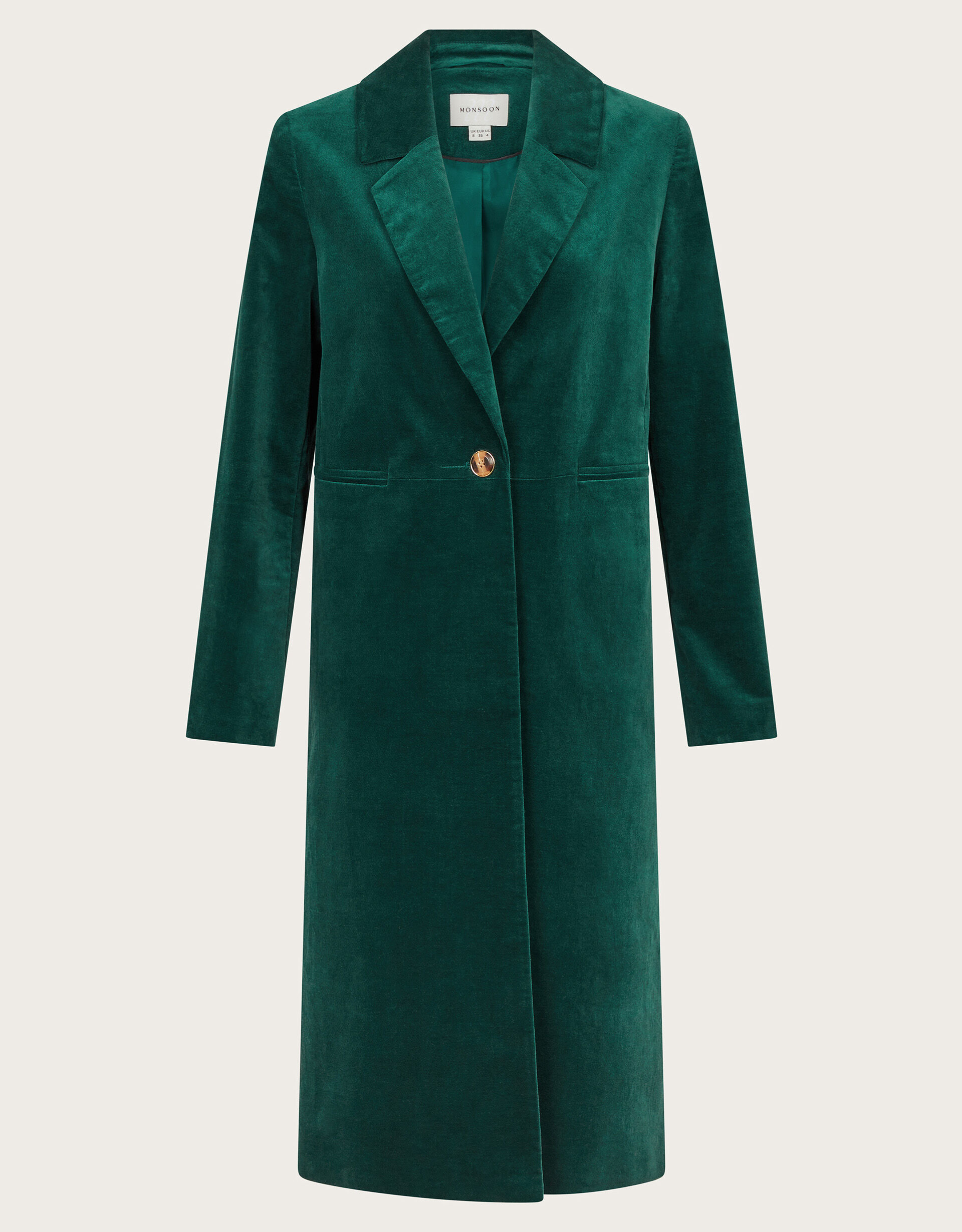 Amalia Velvet Coat Teal Women s Coats Monsoon UK