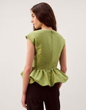 Dahlia Sleeveless Peplum Top, Green (PALE GREEN), large