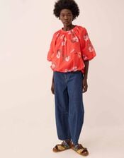 Nessa  Watercolour Floral Top, Red (RED), large