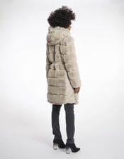 Rino & Pelle Bridget Faux Fur Puffer Coat, Camel (BEIGE), large