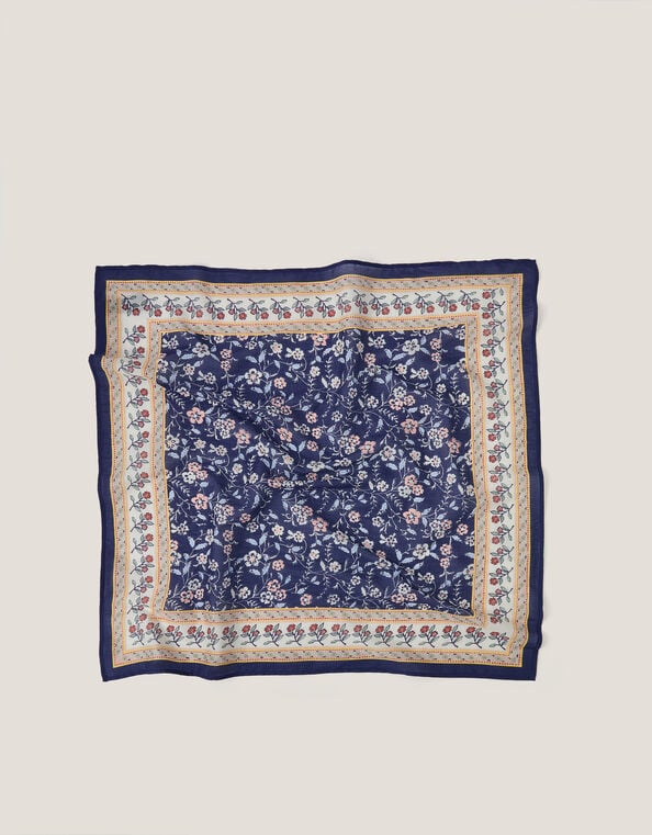 Nima Floral Square Cotton Scarf, , large