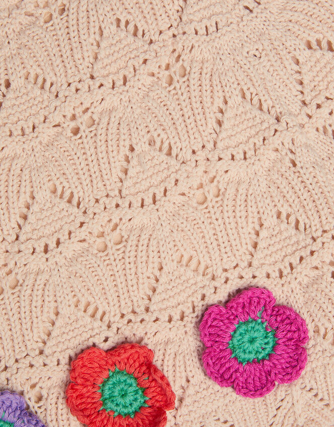 Crochet Flower Knit Shorts, Ivory (IVORY), large