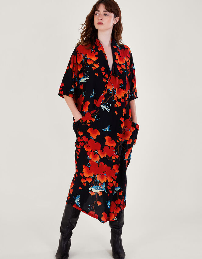 One Hundred Stars Acer Print Dress, Black (BLACK), large