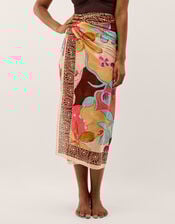Iris Floral Print Sarong, , large