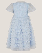 Shikha Floral Embellished Tiered Ruffle Dress, Blue (PALE BLUE), large