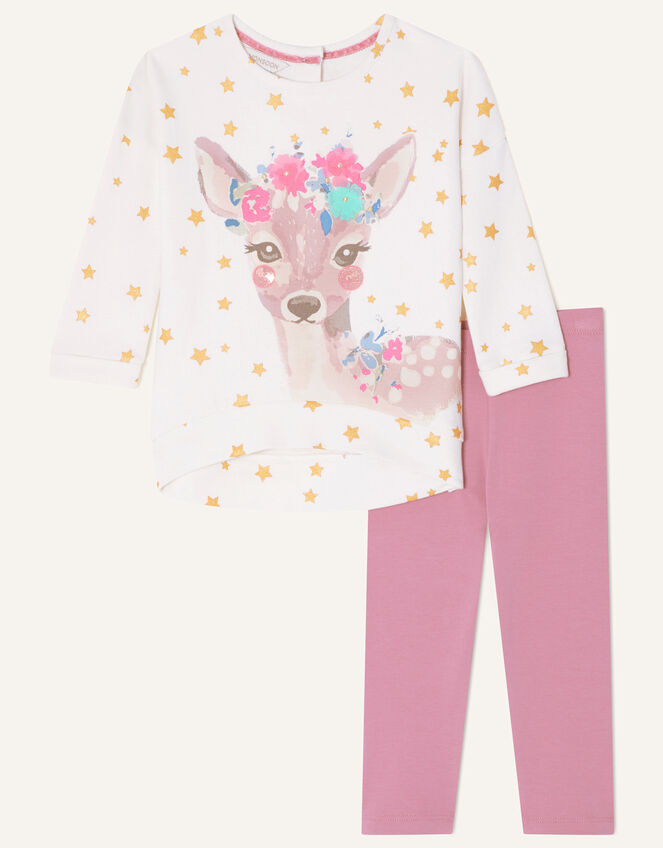 Baby Deer Sweat Set, Ivory (IVORY), large
