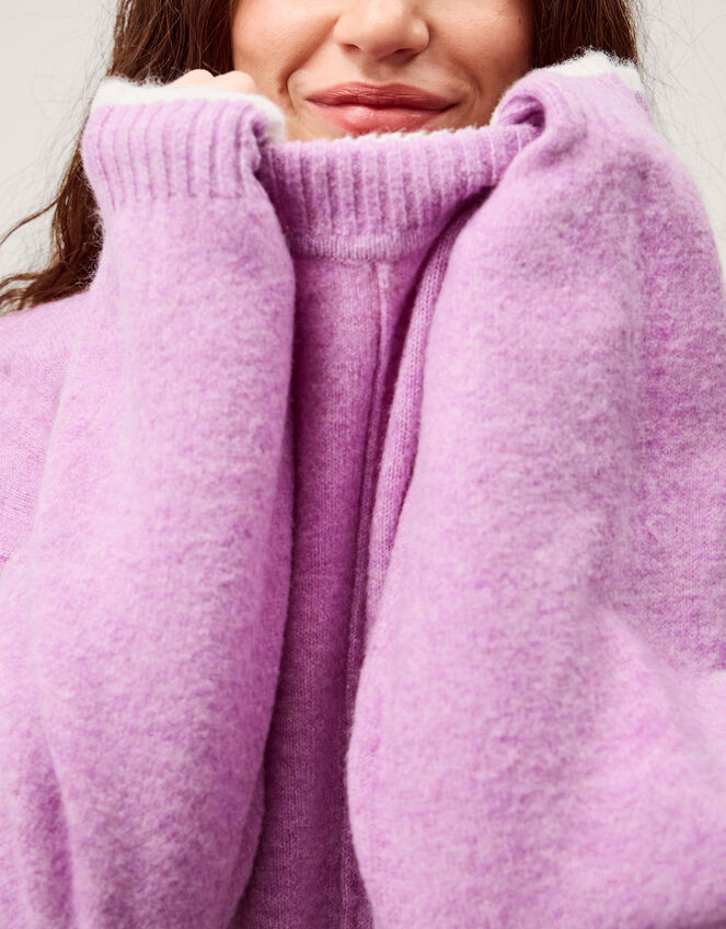 Tori Oversized Tipped Jumper Purple