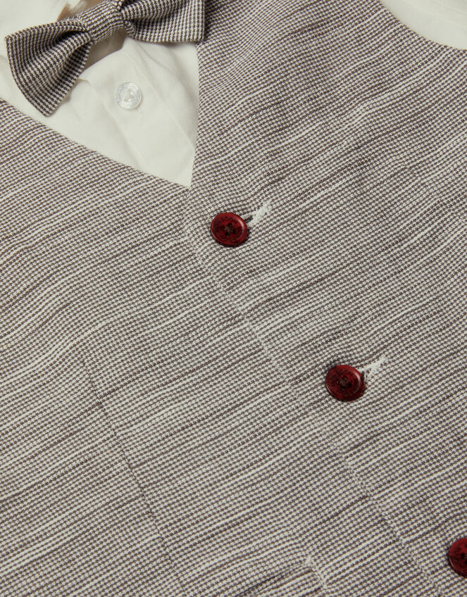 Greyson 3-Piece Houndstooth Waistcoat & Shirt, Blue (NAVY), large