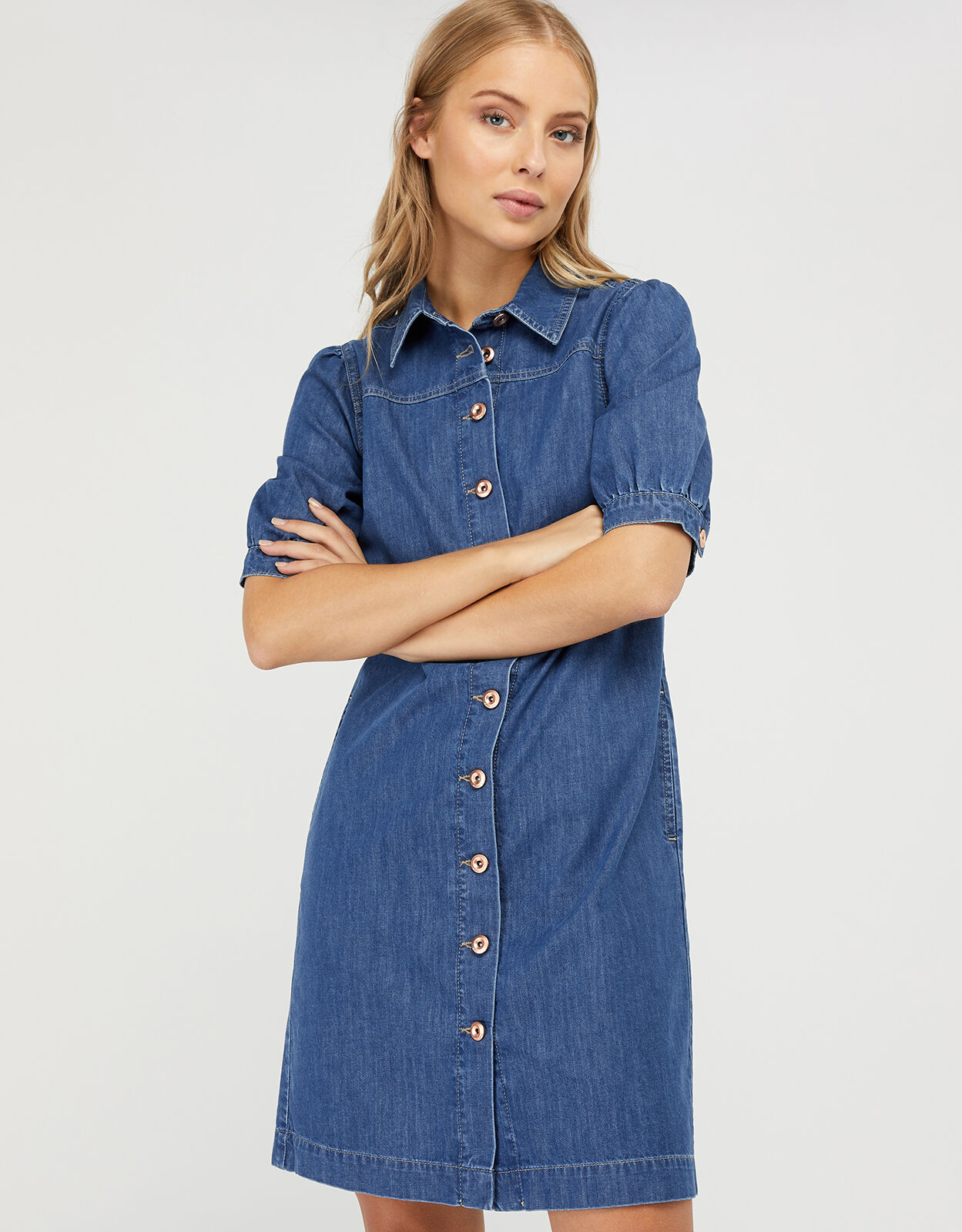 Blue shirt dress uk clearance