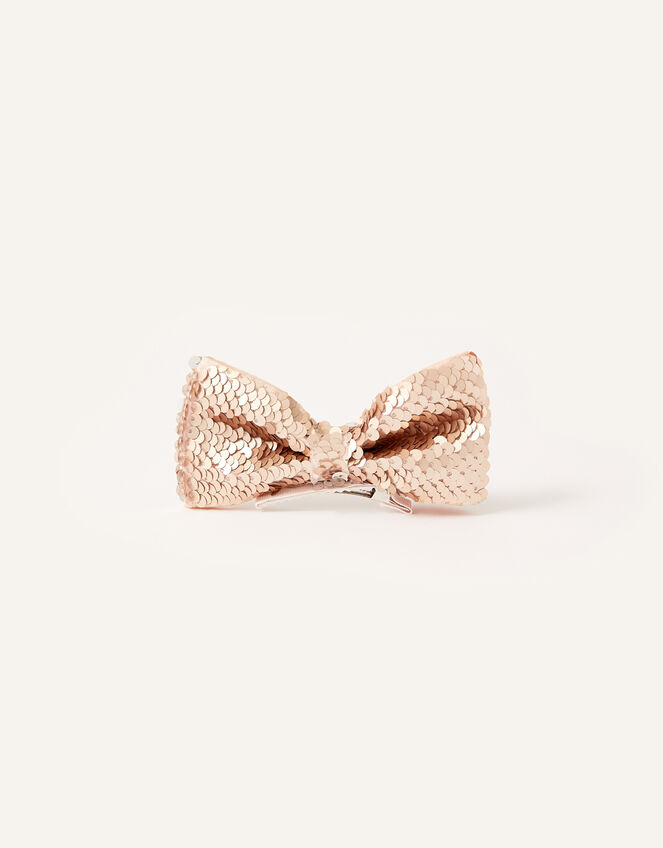 Sequin Bow Hair Clip, , large