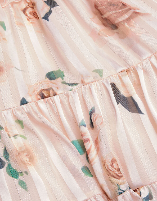 Satin Floral Maxi Dress, Pink (PINK), large