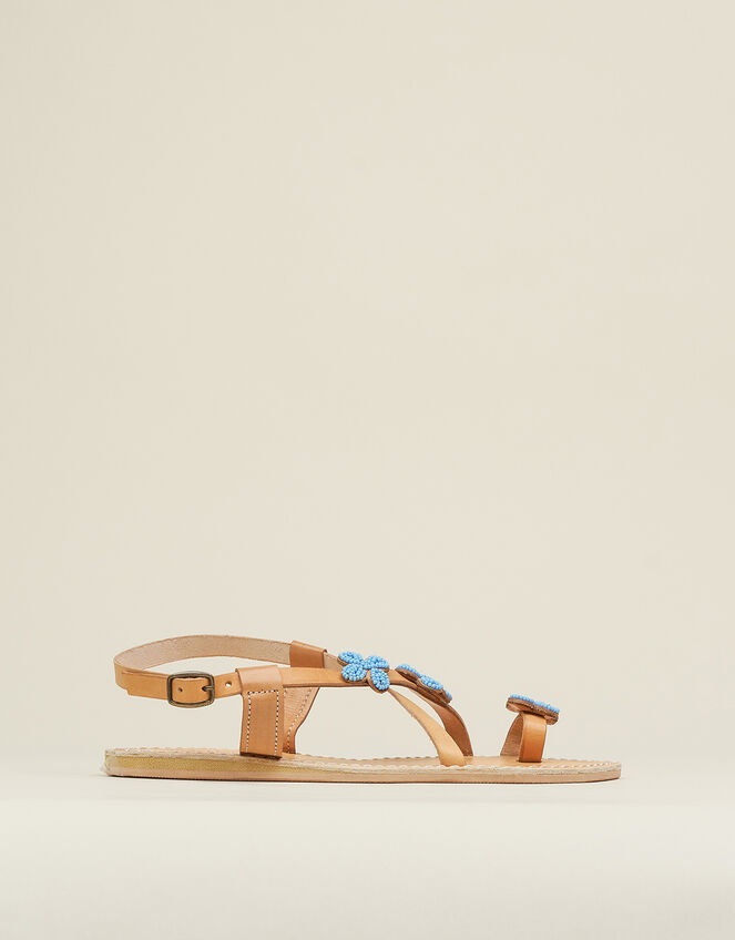 Laidback London Blyth Leather Sandals, Blue (TURQUOISE), large