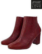 Cindy Croc Ankle Boots, Red (BURGUNDY), large