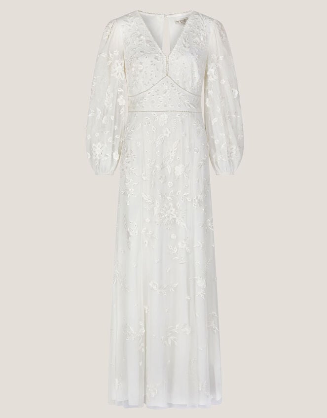 Jennifer Long Sleeve Maxi Wedding Dress, Ivory (IVORY), large
