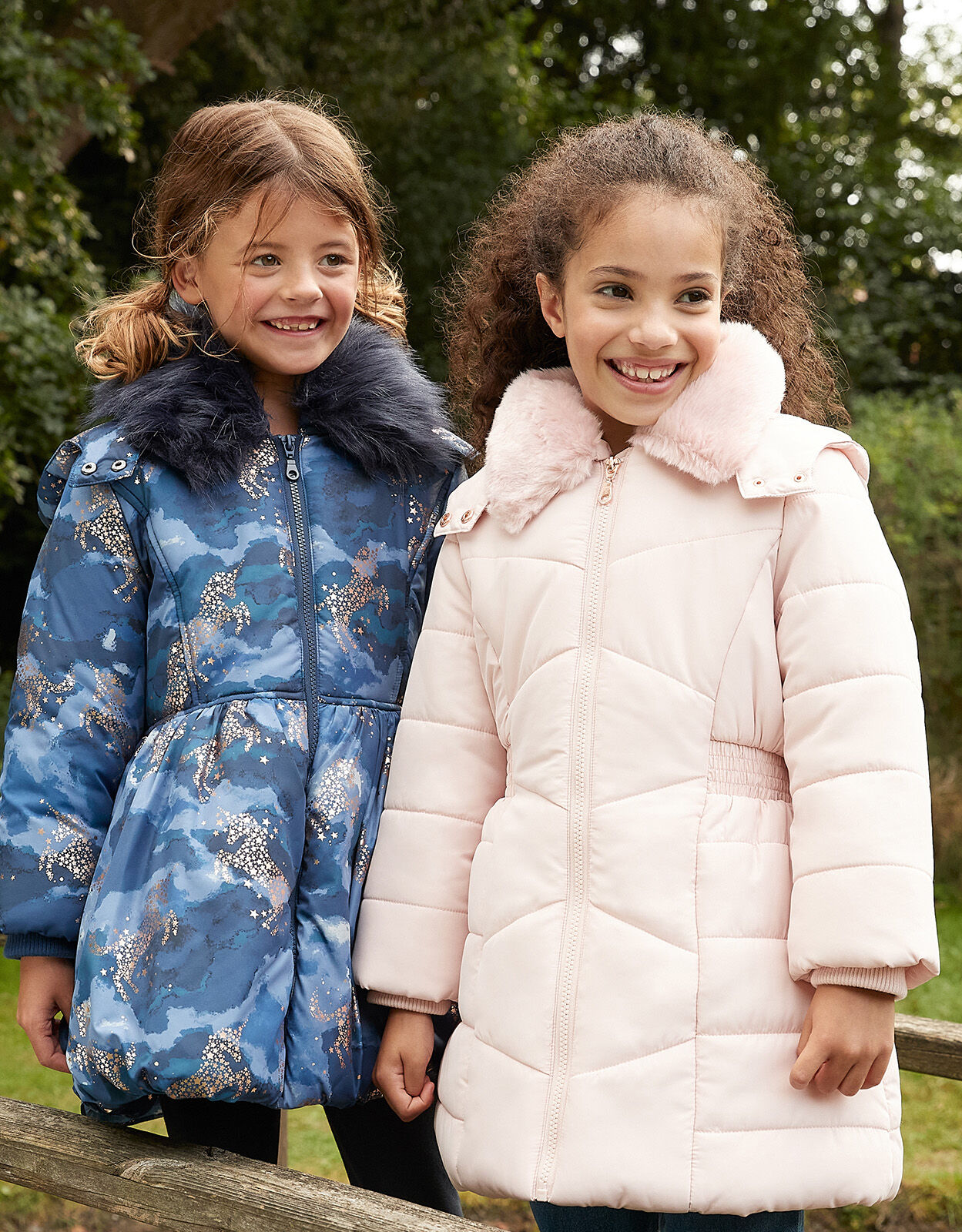 Shirred Waist Padded Coat Pink