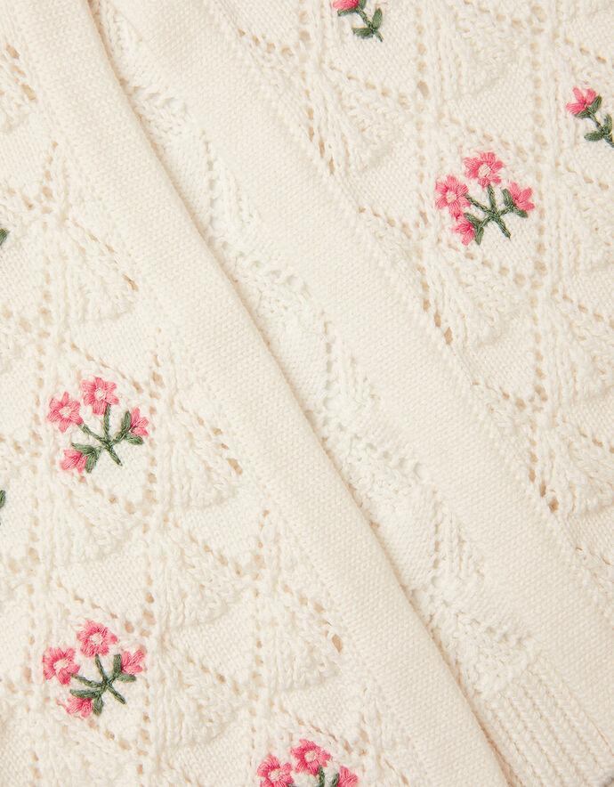 Almond and Ivory Floral Print Button Down Cardigan