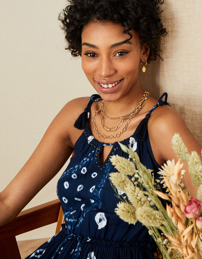 ARTISAN STUDIO Tie Dye Print Cami Dress, Blue (BLUE), large