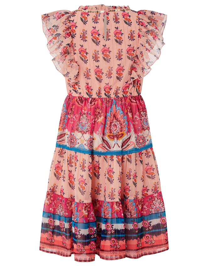 Coral Paisley Dress in Recycled Fabric Orange