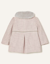 Baby Bow Tweed Coat, Grey (GREY), large
