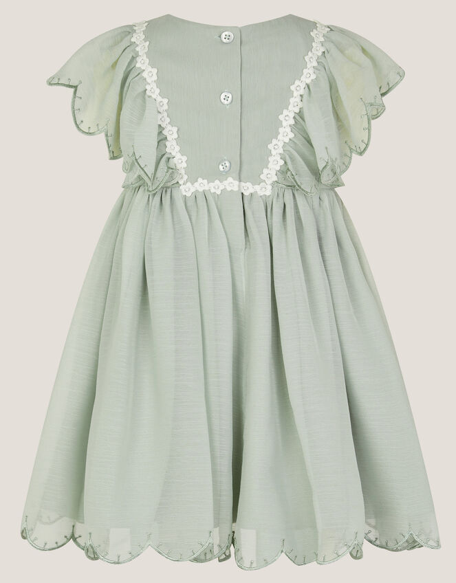 Baby Summer Scallop Dress, Green (SAGE), large