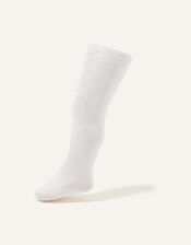 Baby 35 Denier Bridal Spot Tights, White (WHITE), large