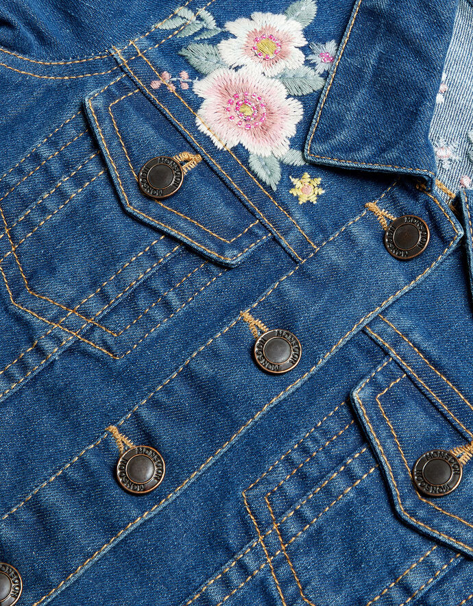 FRINGED JACKET BLUE FLOWERS
