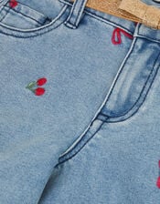 Mon Cheri Embroidered Jeans, Blue (BLUE), large