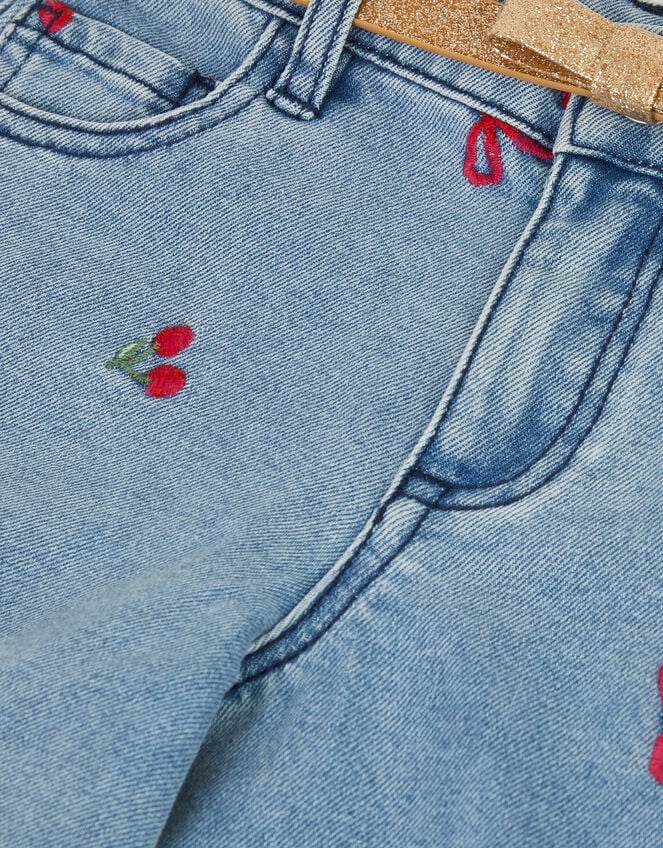 Mon Cheri Embroidered Jeans, Blue (BLUE), large