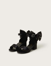 Open-Toe Bow Heels, Black (BLACK), large