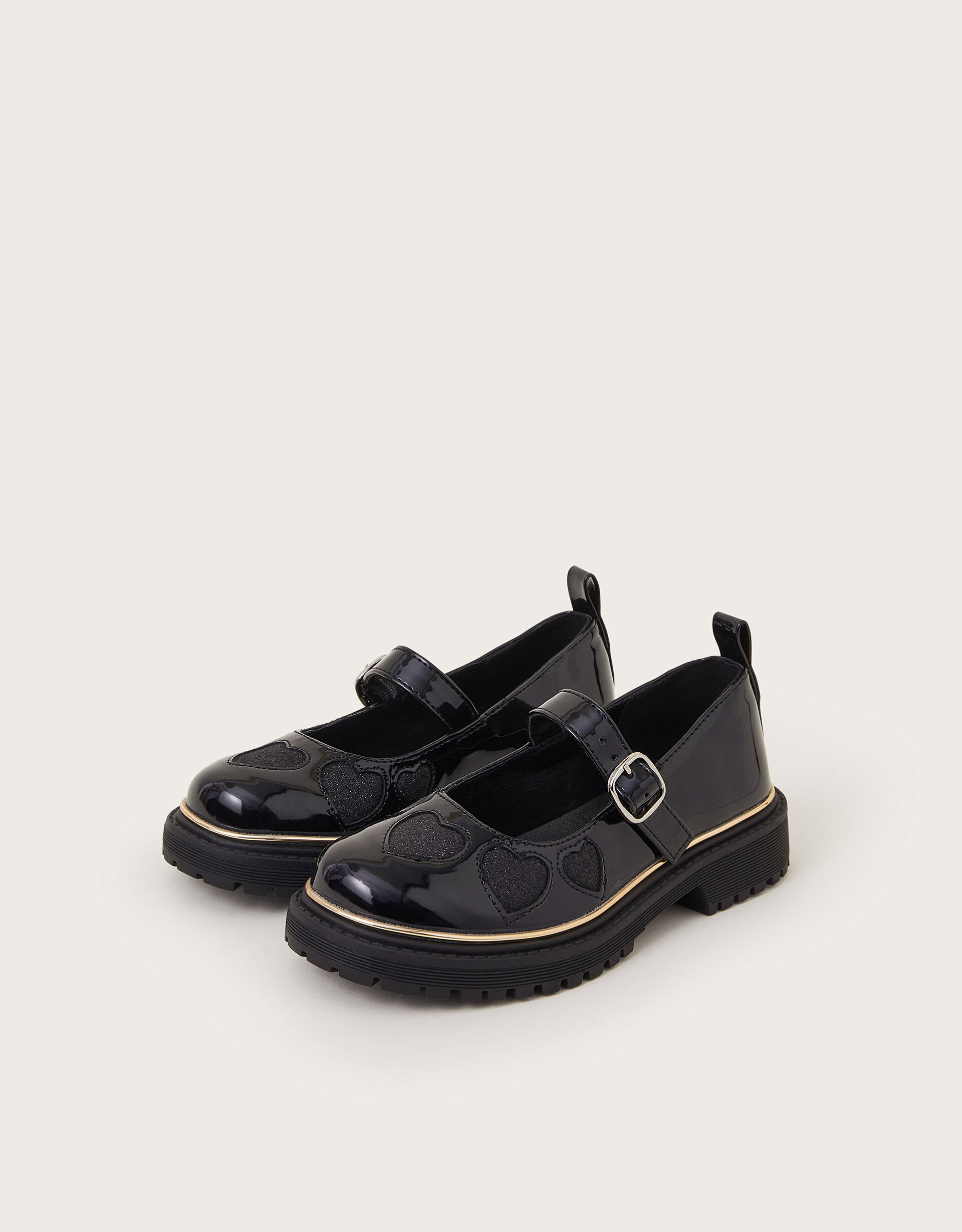 Black chunky flat shoes cheap