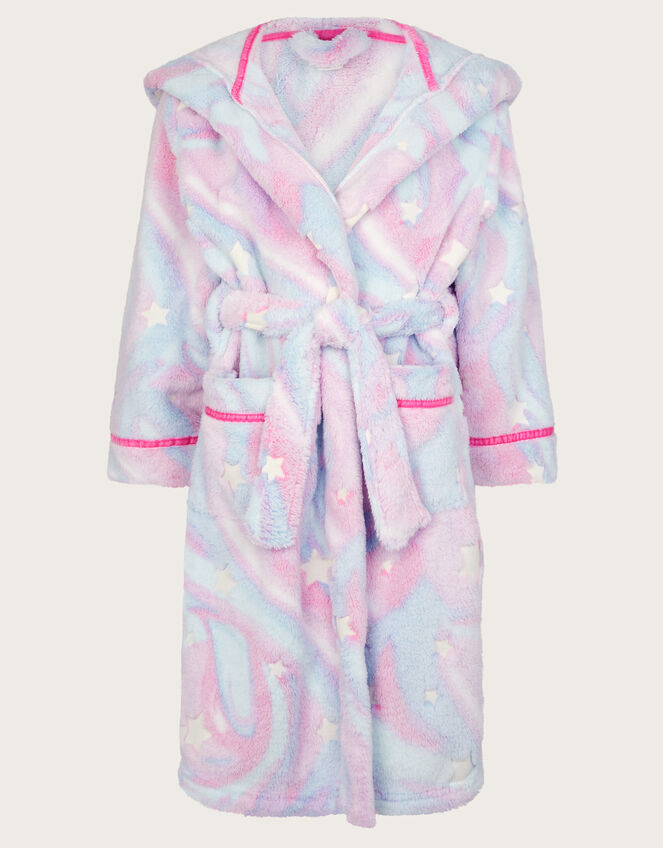 Fleece Marble Star Print Dressing Gown, Multi (MULTI), large