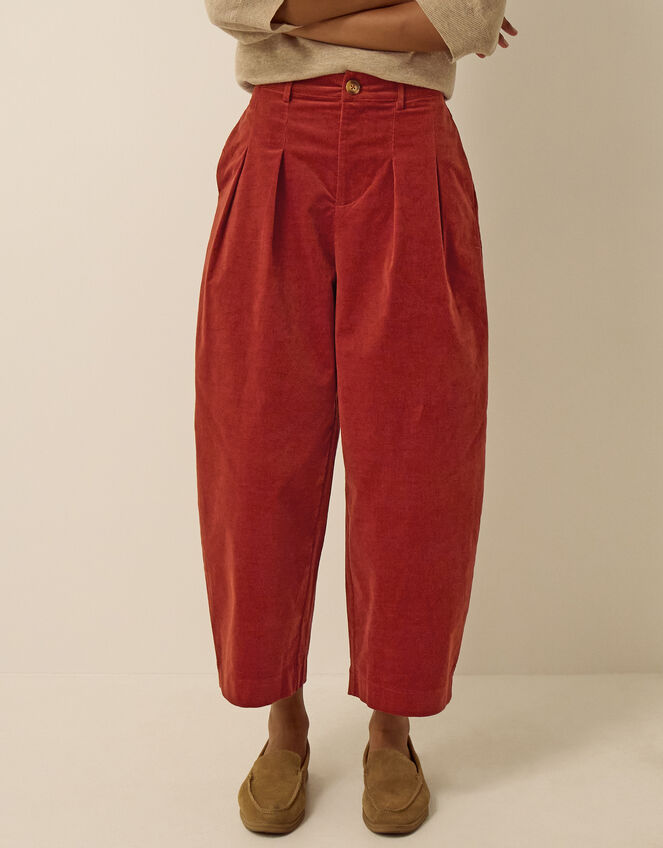 Mabel Corduroy Barrel Leg Trousers, Cognac (COGNAC), large